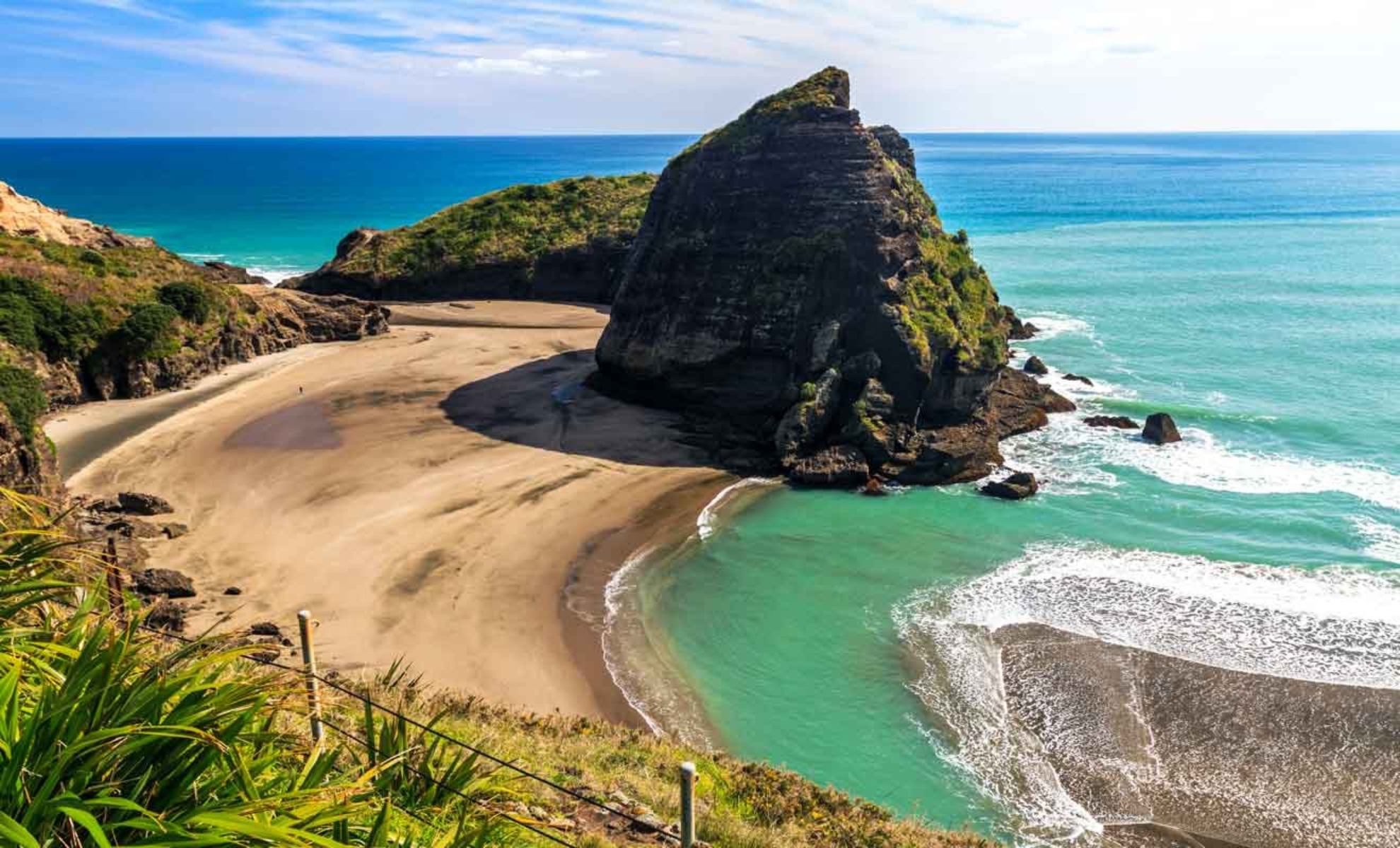 La plage Piha Beach, Nouvelle-Zélande