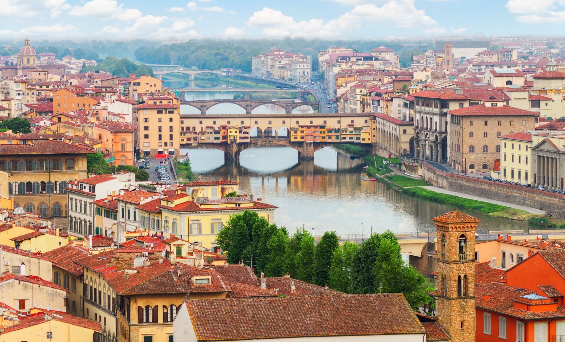 Vue sur le fleuve Arno, Florence, Italie