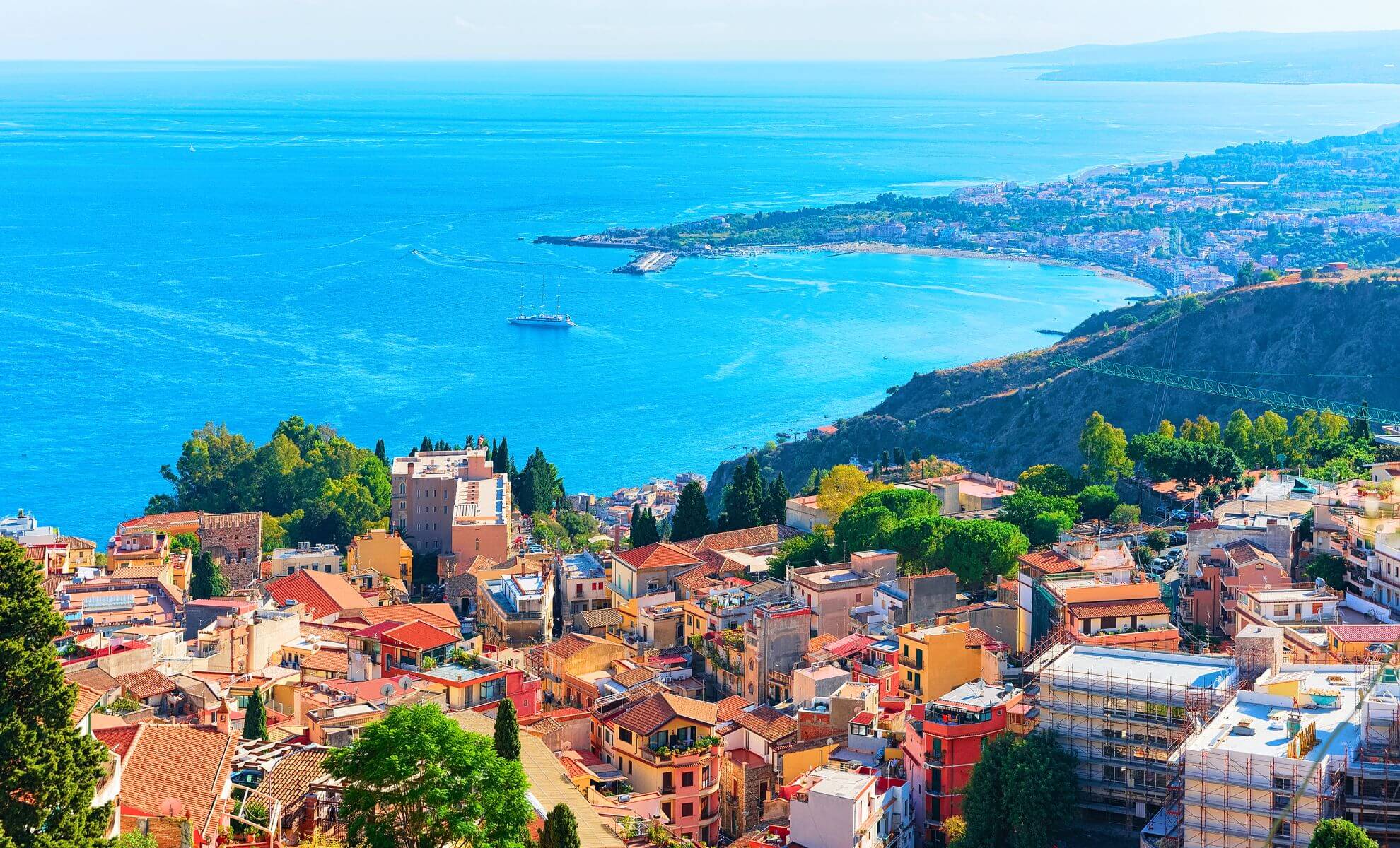 Vue sur le littoral de la Sicile, Italie