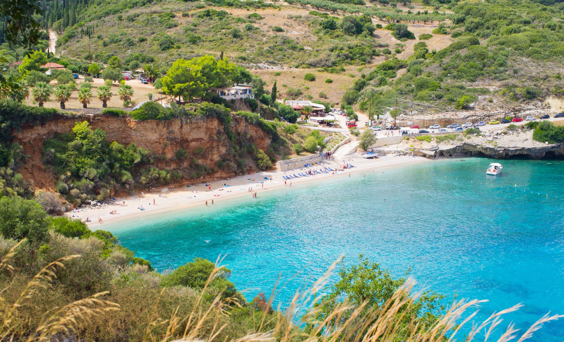 La plage Makris Gialos, Zante, Grèce