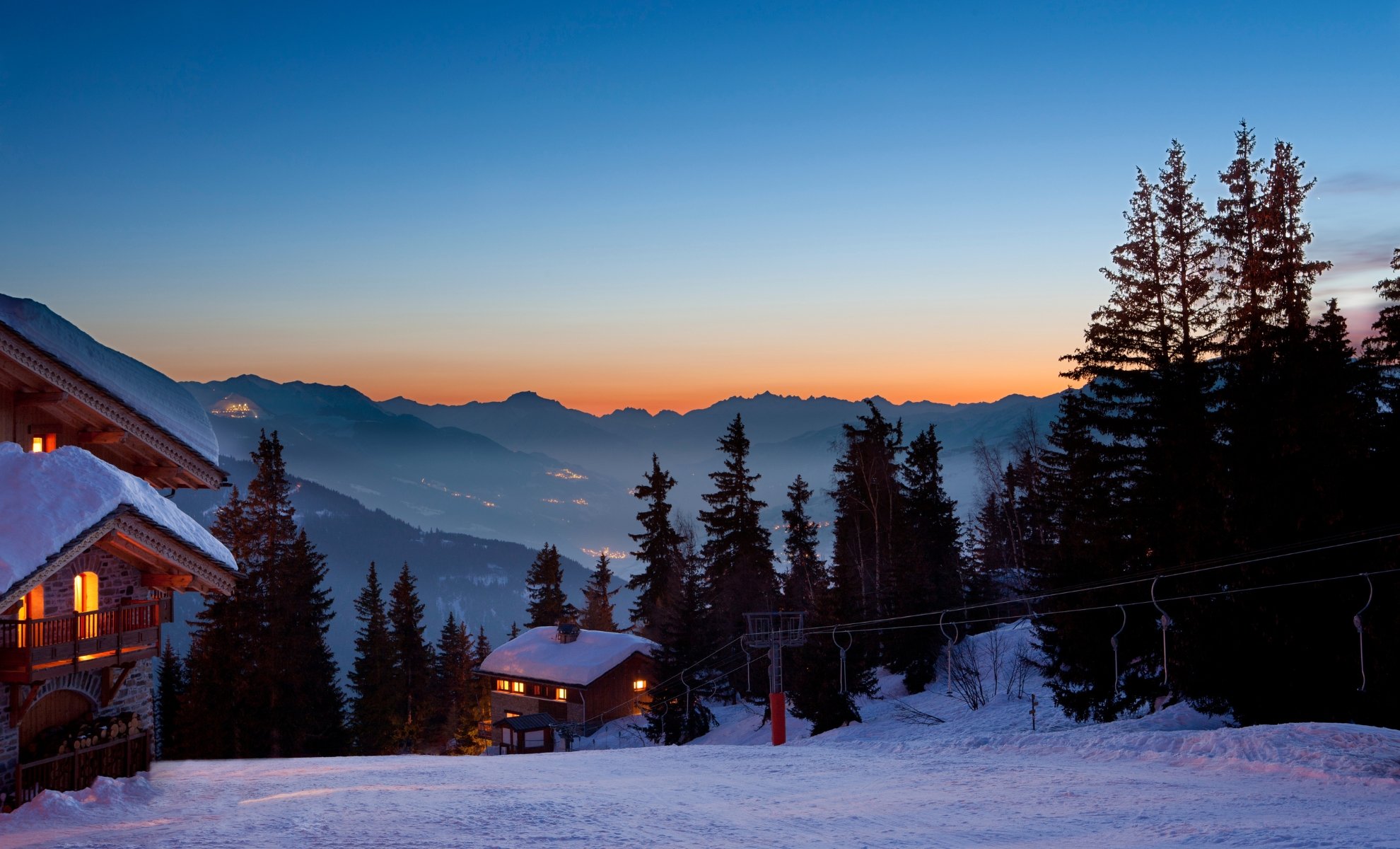 Station de Ski le soir