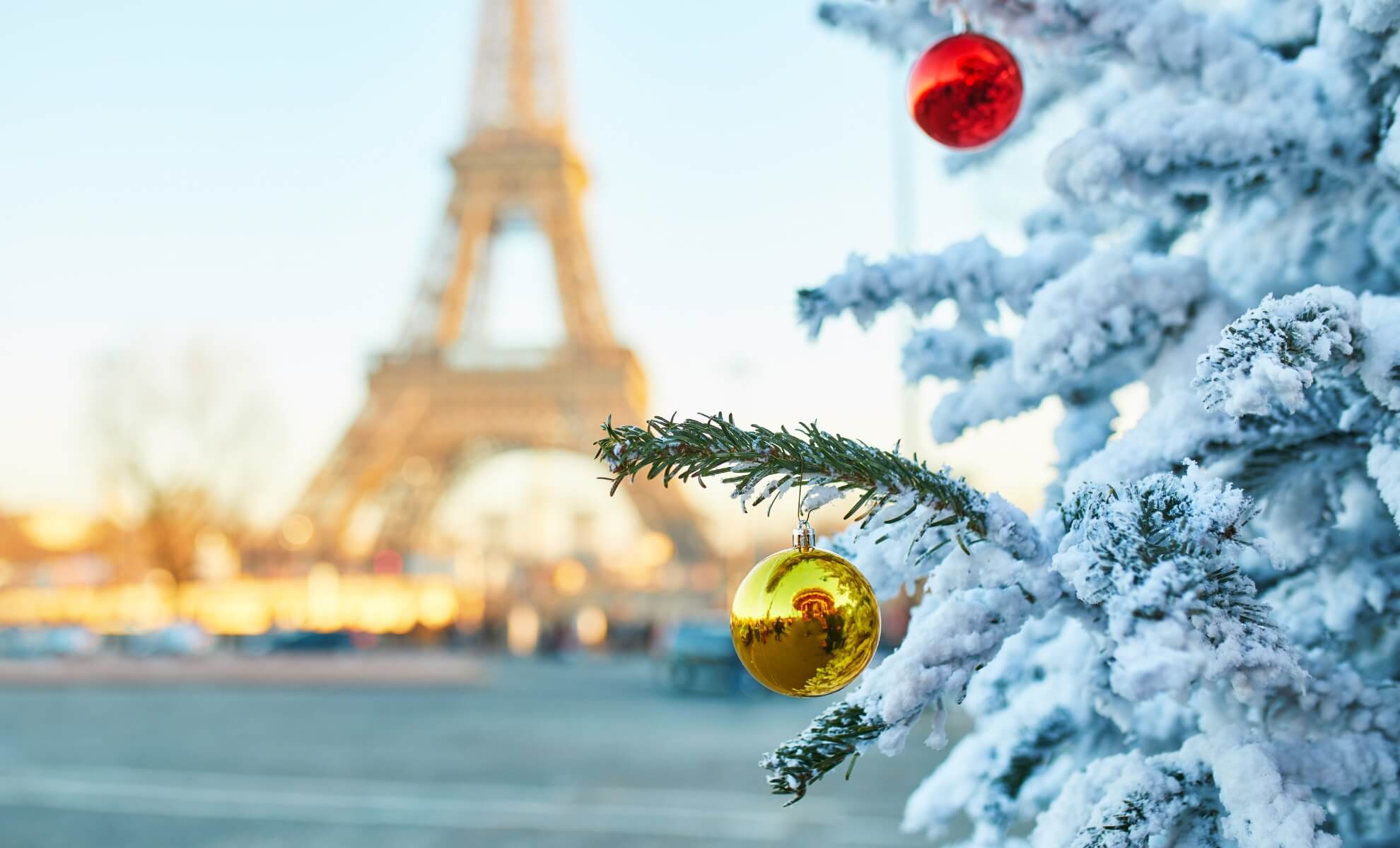 Sapin de Noël non loin de la Tour Eiffel