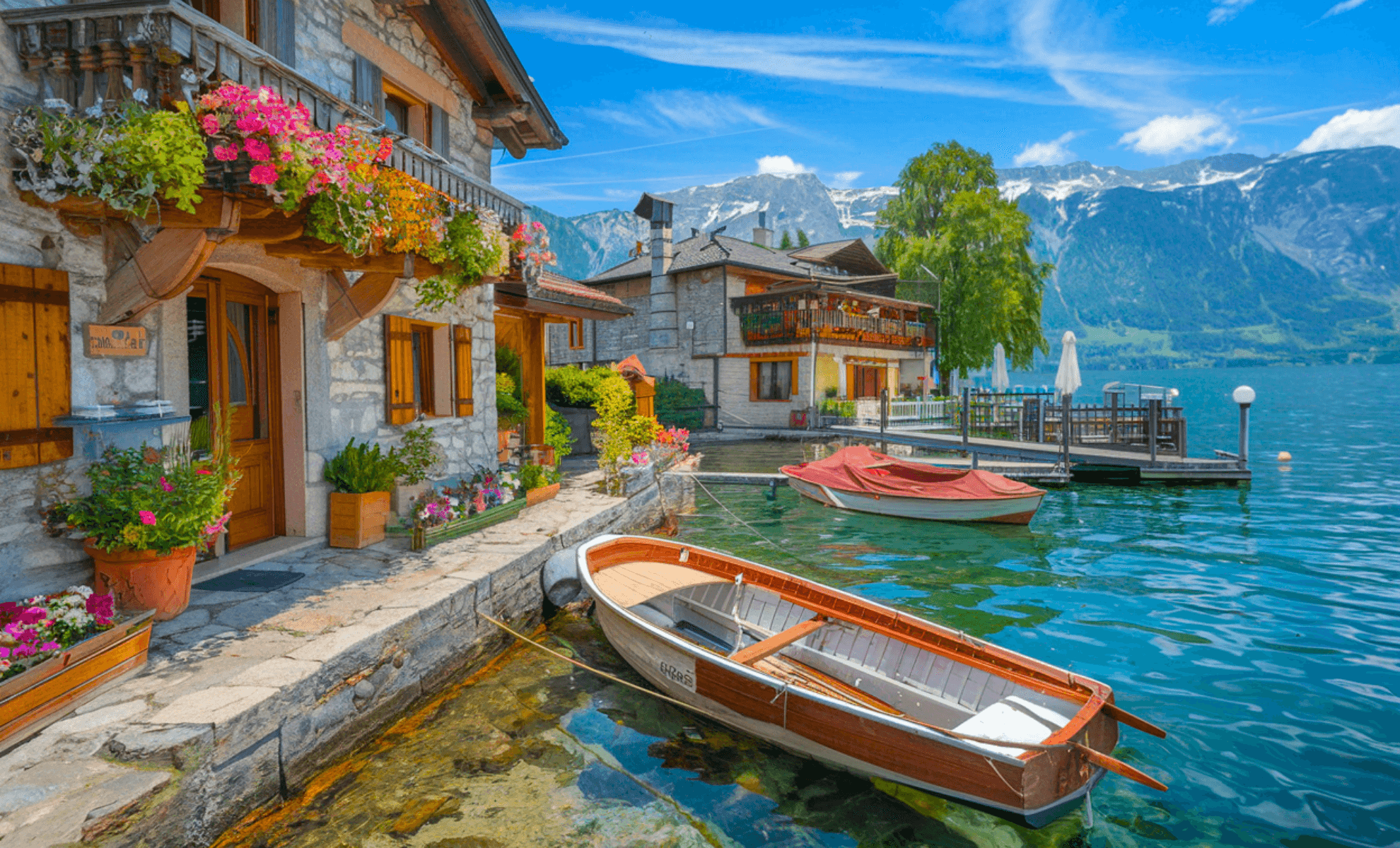 Le village de Nernier au bord du lac Léman