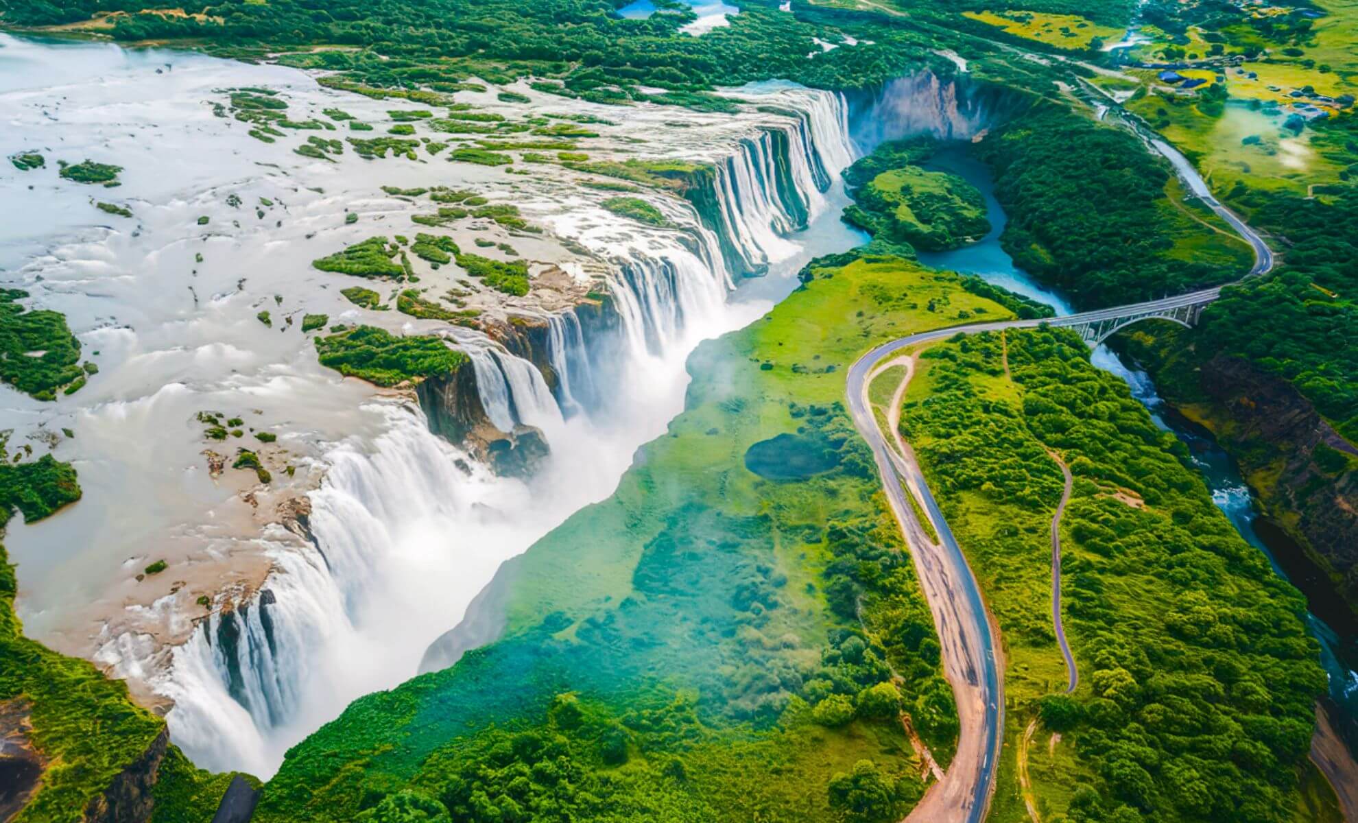 Les chutes de Victoria dans un pays africain (Zimbabwe)