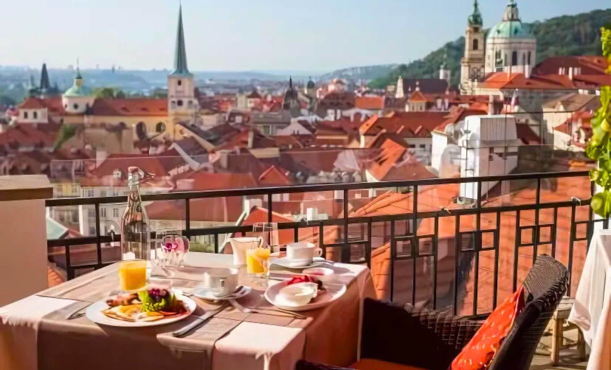 Un restaurant avec vue à Prague