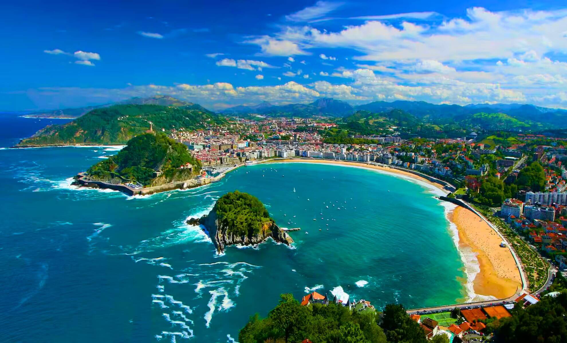 La baie de La Concha dans la ville de San Sébastian