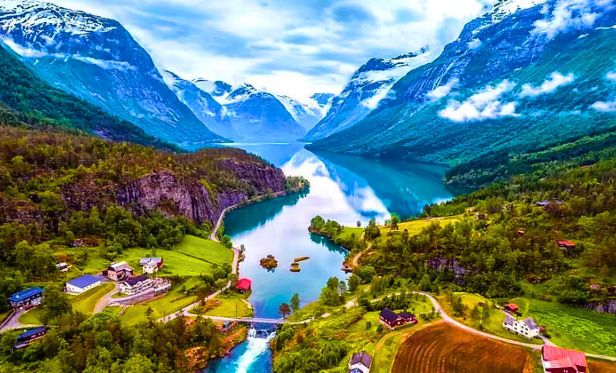 Paysage naturel dans un pays nordique